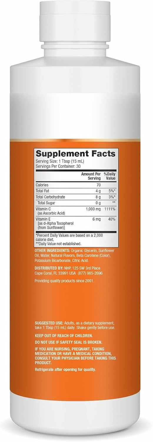 Dr. Mercola Liquid Liposomal Vitamin C - Antioxidant & Immune Support Supplement - Includes Vitamin E - Gmo-Free, Gluten-Free & Soy-Free - Citrus Vanilla Flavor - 450 Ml (30 Servings)