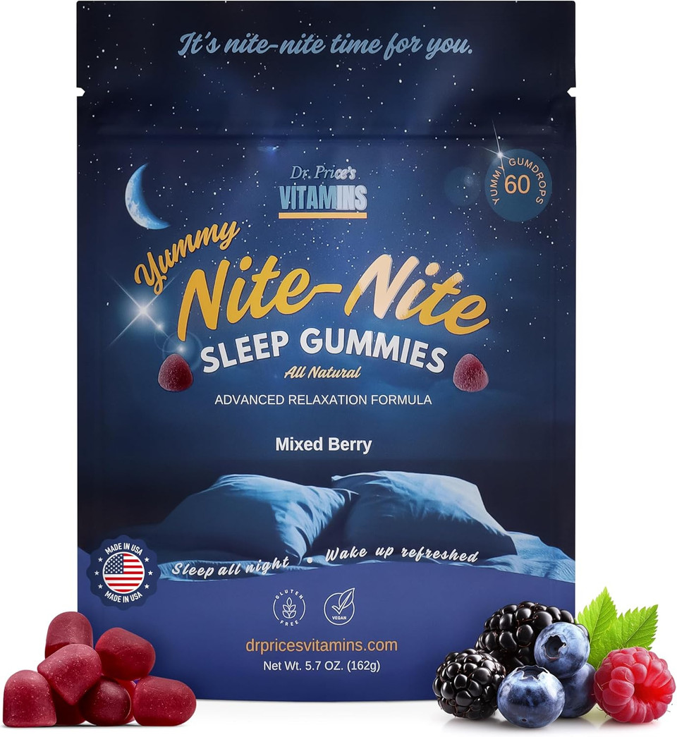 Dr. Price Sleep Gummies For Adults  3Mg Melatonin, L-Theanine, Gaba & Herbal Blend  Mixed Berry Flavor, Gluten-Free Sleep Aid  60 Count