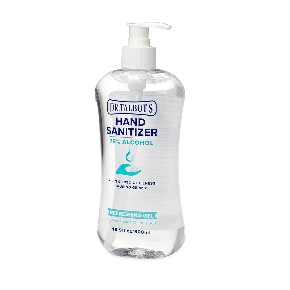 Dr. Talbot'S Refreshing Gel Hand Sanitizer With Easy Pump, Fragrance Free, 16.9 Fl Oz