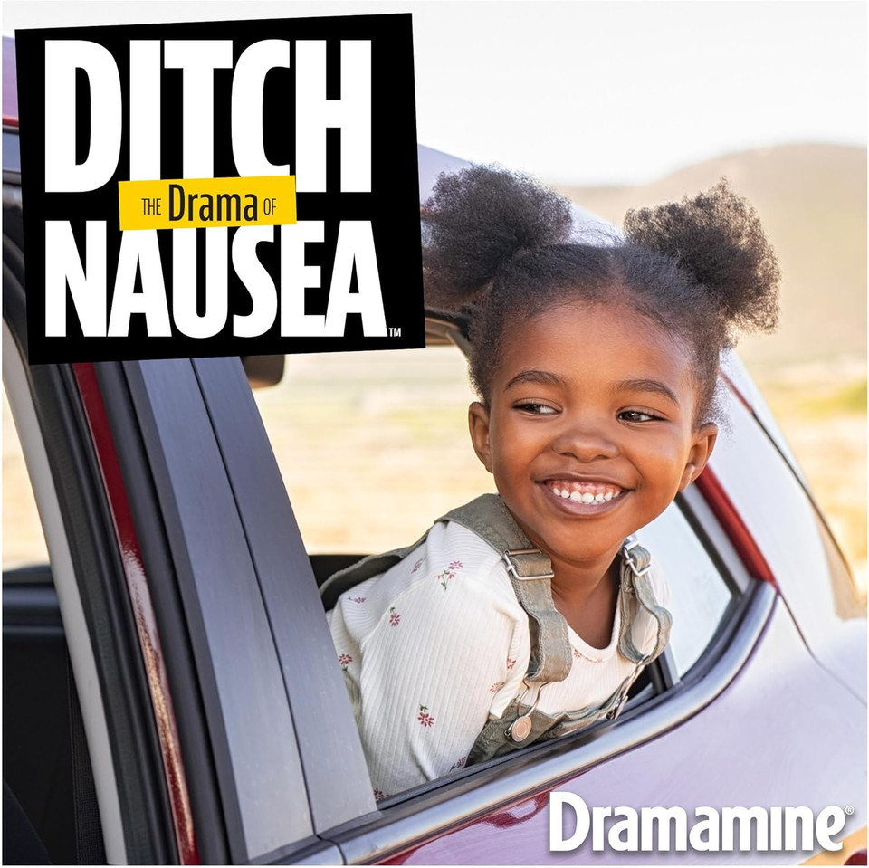 Dramamine Motion Sickness Relief For Kids - Chewable Grape Flavor, 8 Count
