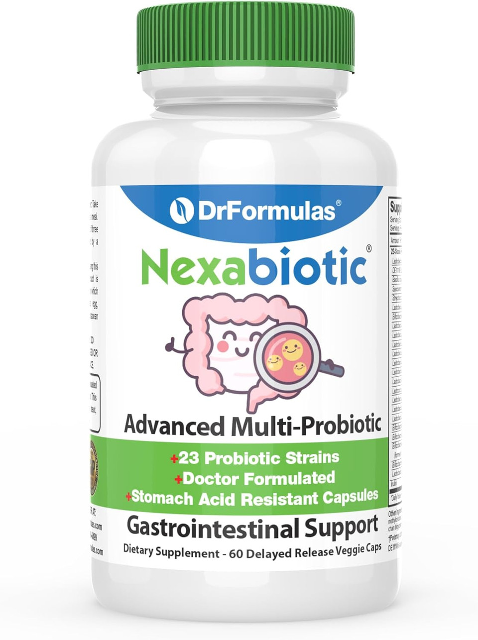 Drformulas' Best Probiotics For Women & Men | Nexabiotic Multi Probiotic With Saccharomyces Boulardii, Lactobacillus Acidophilus, B. Infantis, Prebiotic 60 Count Capsules (Not Pearls)