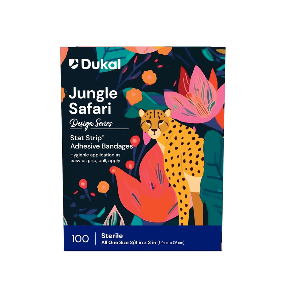 Dukal Safari Stat Strip® Adhesive Bandages 3/4" X 3" (Box Of 100)