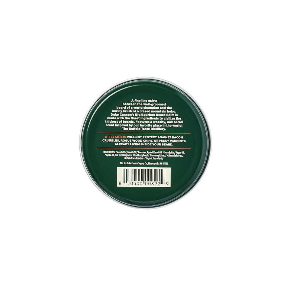 Duke Cannon Supply Co. Big Bourbon Beard Balm - Woodsy Oak Barrel Scent, 1.6 Oz