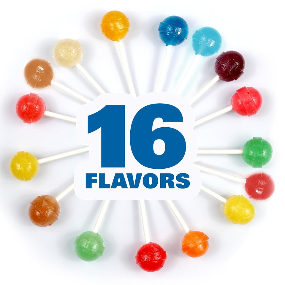 Dum Dums Original Mix Lollipops, 2 Lb Bag (120 Pieces Approx.), Gluten Free Hard Candy, Assorted Flavors, Individually Wrapped Lollipops, The Hampton Popcorn & Candy Company