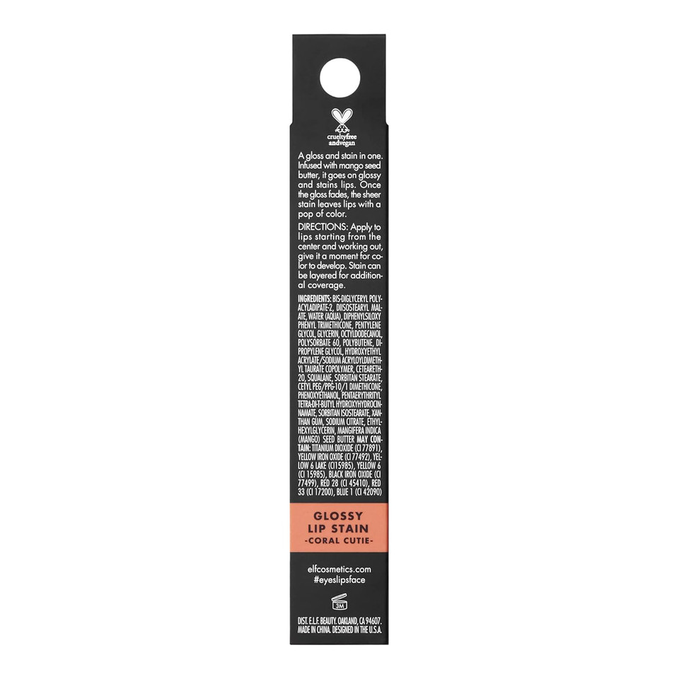 E.L.F. Glossy Lip Stain, Long-Lasting, Lightweight Lip Stain For A Sheer Pop Of Color & Subtle Gloss Finish, Vegan & Cruelty-Free, Spicy Sienna