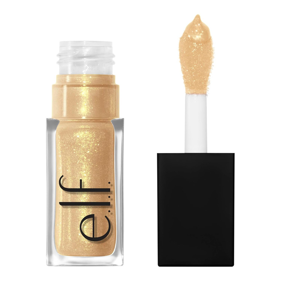 E.L.F. Glow Reviver Lip Oil, Nourishing And Hydrating With High-Shine Glimmer Finish & Sheer Wash Of Color, Minty Scent, Non-Sticky, Vegan & Cruelty-Free, Citrine Gleam