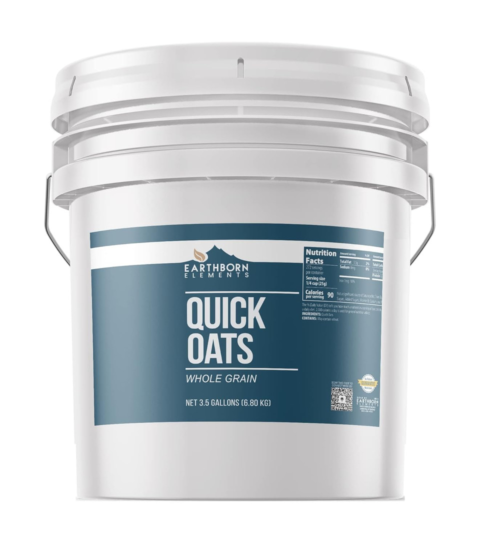 Earthborn Elements Quick Oats 3.5 Gallons, Bulk Size, Quick Breakfast, Whole Grain Oats