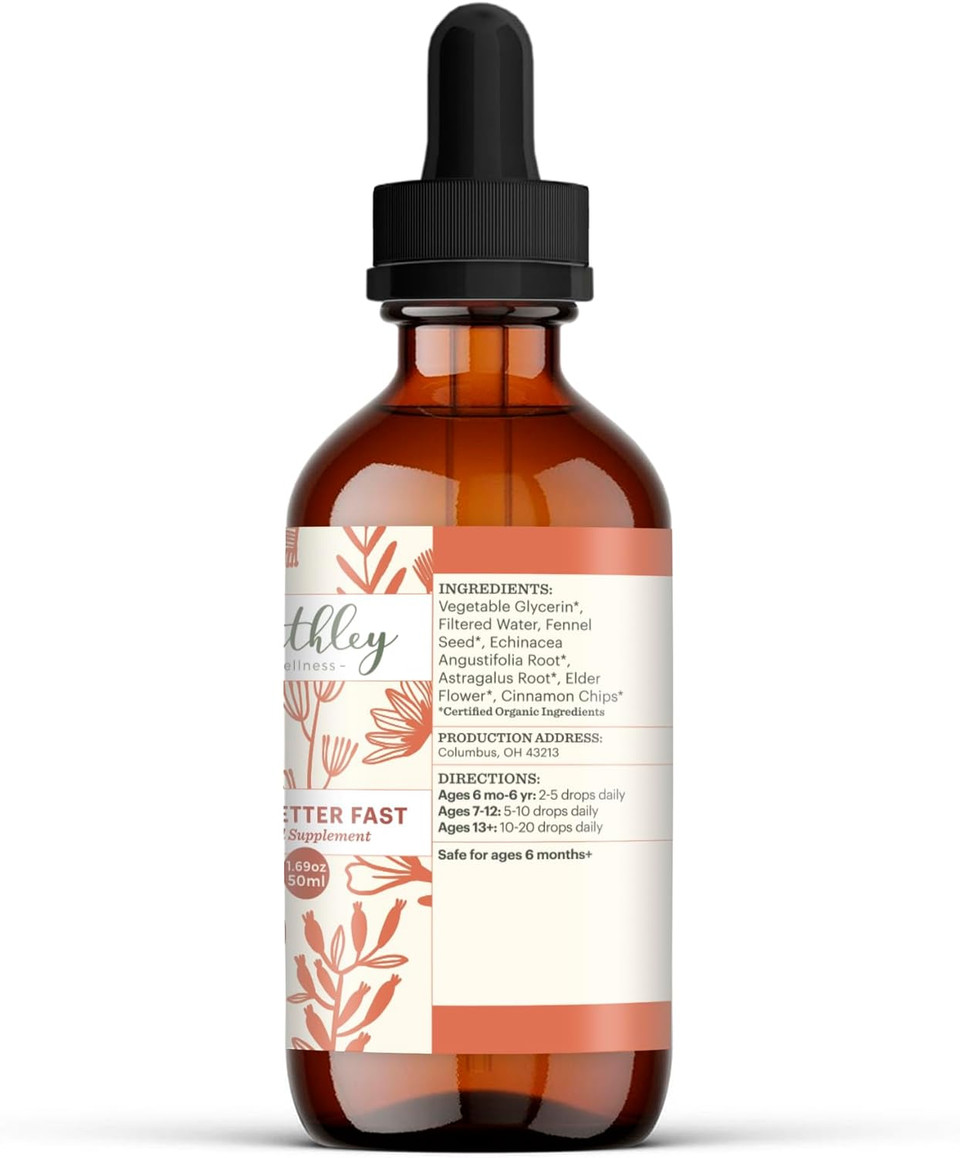 Earthley Wellness Feel Better Fast, All-Natural Relief For Minor Ailments, Supports Immune & Digestive Health, Echinacea Root, Fennel, Astragalus Root, Elder Flower And Cinnamon (1.69Oz)