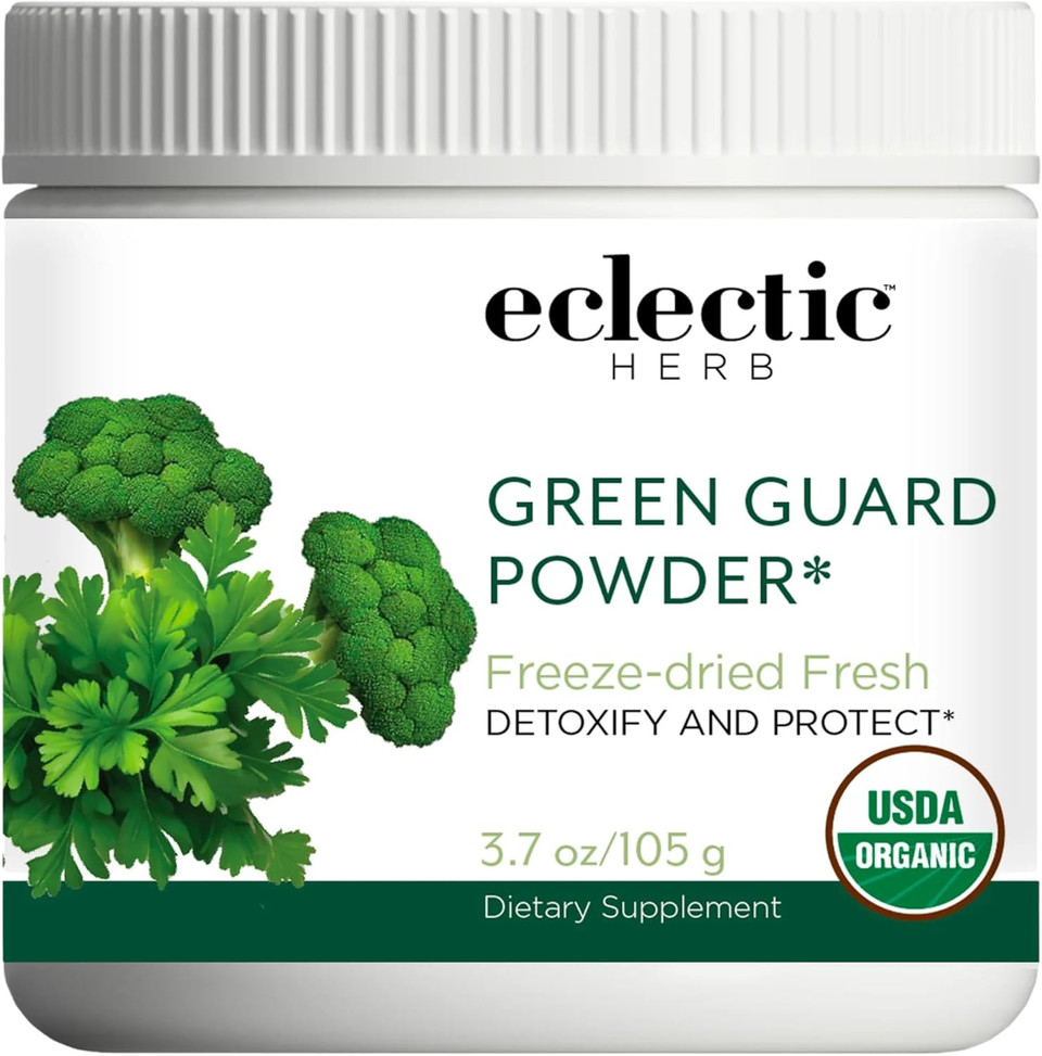 Eclectic Herb - Green Guard Powder | Natural Detox & Antioxidant Support | Nutritional Support | Superfood Powder + Daily Greens Drink Mix | Usda Organic, Us-Grown, Vegan, Non-Gmo (3.7 Oz | 105 G)
