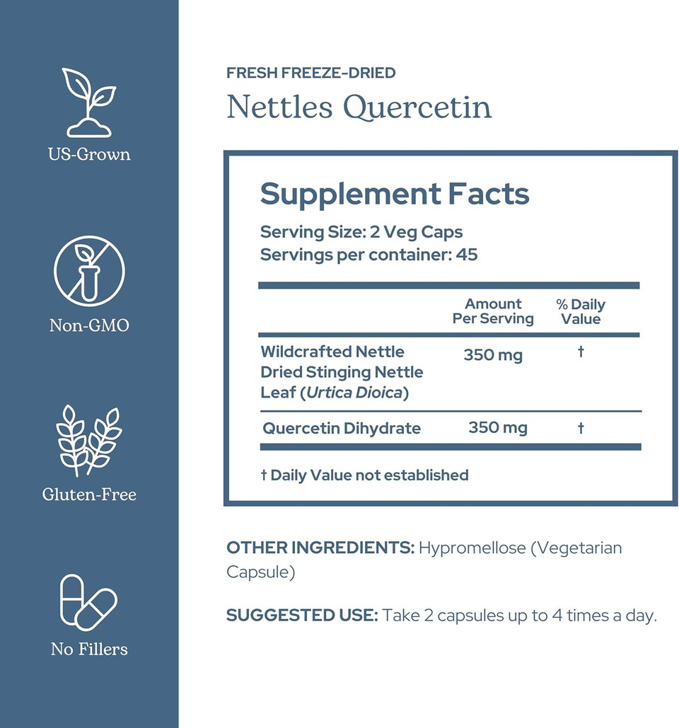 Eclectic Herb - Nettle Quercetin Capsules | Non-Gmo, Vegan | 90 Ct