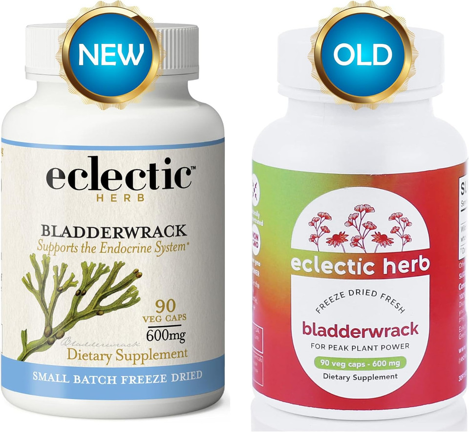 Eclectic Herb - Premium Freeze-Dried Bladderwrack Capsules | Endocrine System Support | Healthy Skin And Hair | Seaweed Supplement | Wildcrafted, Hand-Harvested, Non-Gmo, Vegan (90 Ct | 600 Mg)