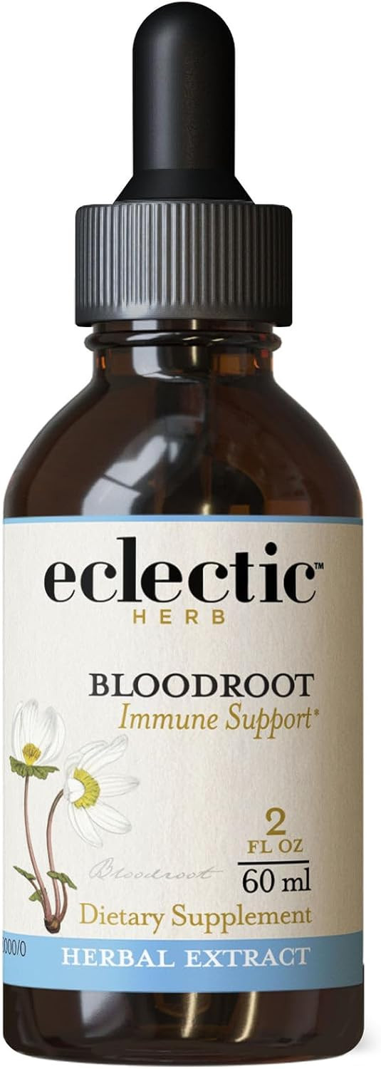 Eclectic Herb Wildcrafted Non-Gmo Bloodroot | Us Grown, Gluten Free, Soy Free, 100% Kosher | 2 Fl Oz (60 Ml)