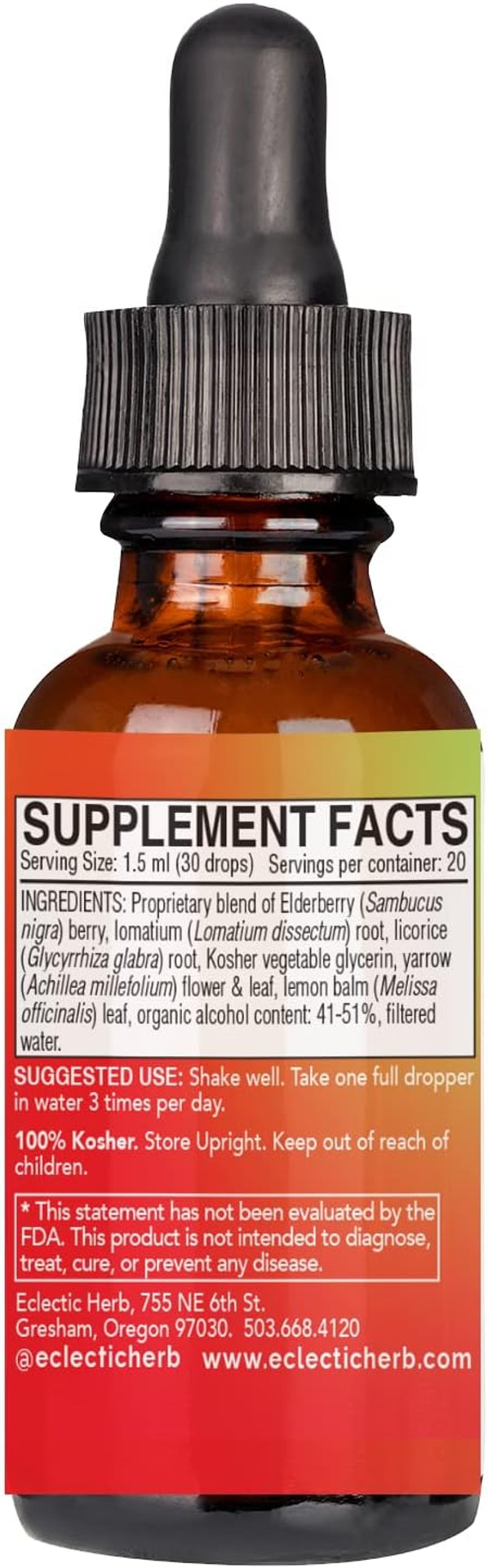 Eclectic Institute Non-Gmo, Gluten Free Lung & Immune Support Extract | 2 Fl Oz (60 Ml)