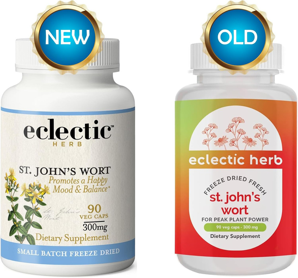 Eclectic Institute Raw Fresh Freeze-Dried Non-Gmo St. John'S Wort | Herbal Health Supplement, Promotes A Positive Mood | 50 Ct