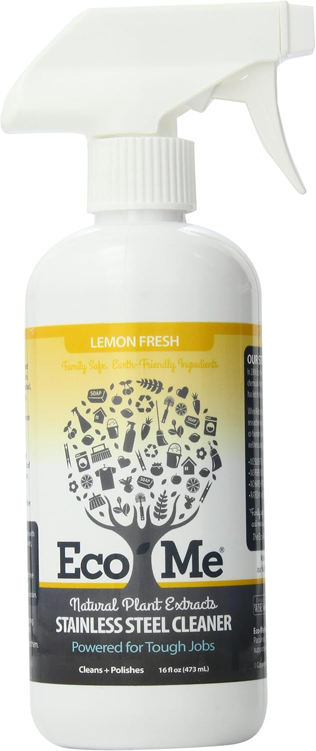 Ecome Stainless Steel Polish, Multi-Surface Cleaner, Lemon Fresh, 16 Oz