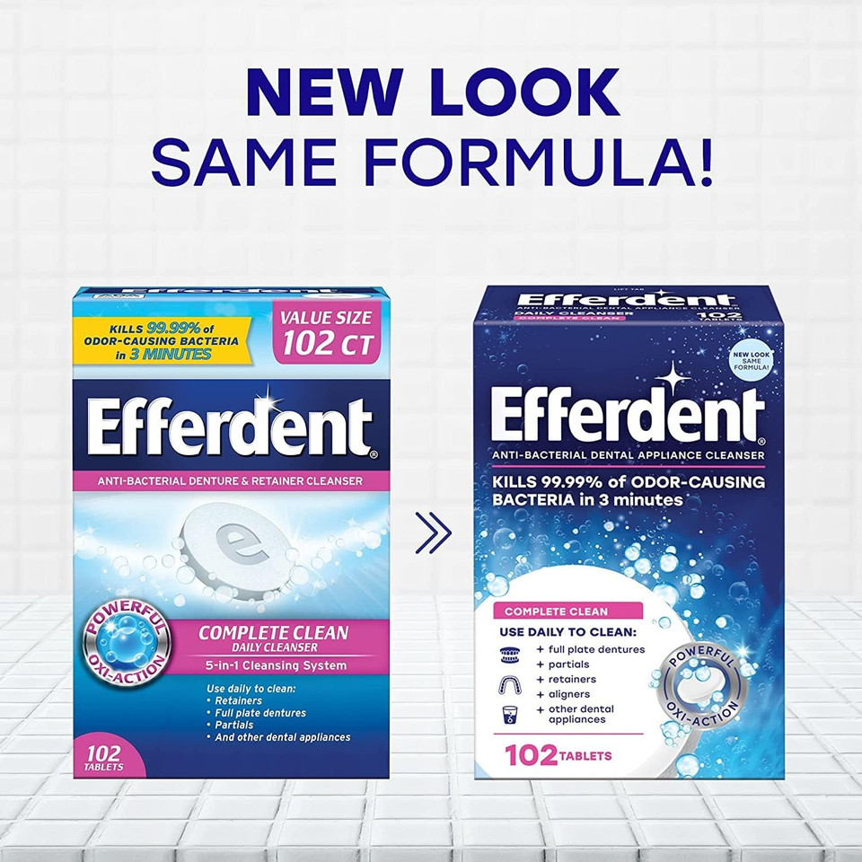 Efferdent Denture Cleaner, 102 Ct