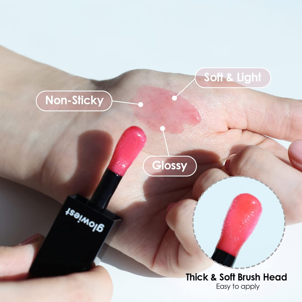 Effortless Glow Lip Oil 001 Red Rose: Hydrating, Nourishing, Plumping, Lip Stain, Moisturizing, Firming, Long Lasting | Non-Sticky Lip Gloss, Sheer, Lip Camellia Oil - 0.17Oz