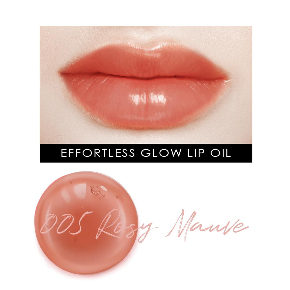 Effortless Glow Lip Oil 002 Crush: Hydrating, Nourishing, Plumping | Non-Sticky Lip Gloss, Tinted Lip Camellia Oil - 0.17Oz (5Ml)