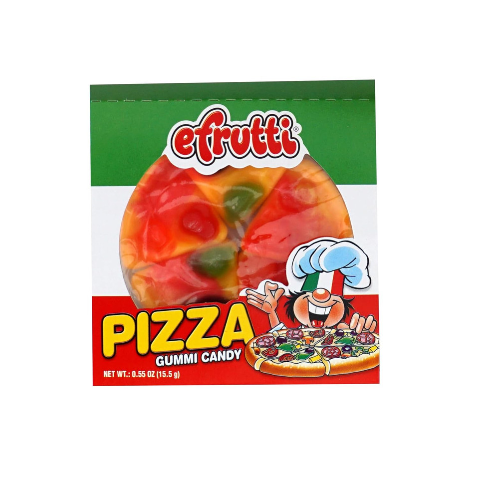 Efrutti Gummi Pizza, 48 Pieces Display Box, Individual Wrapped Pizza Gummy Candy