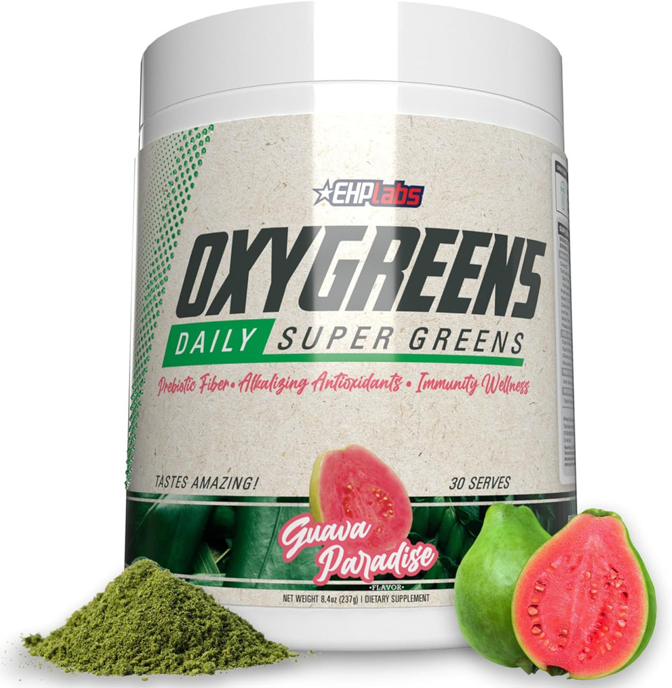Ehp Labs X Ghostbusters Oxygreens Super Greens Powder - Spirulina & Chlorella Superfood, Green Juice Powder With Prebiotic Fibre, Antioxidants & Immunity Support, 30 Serves (Frosty Big Apple)