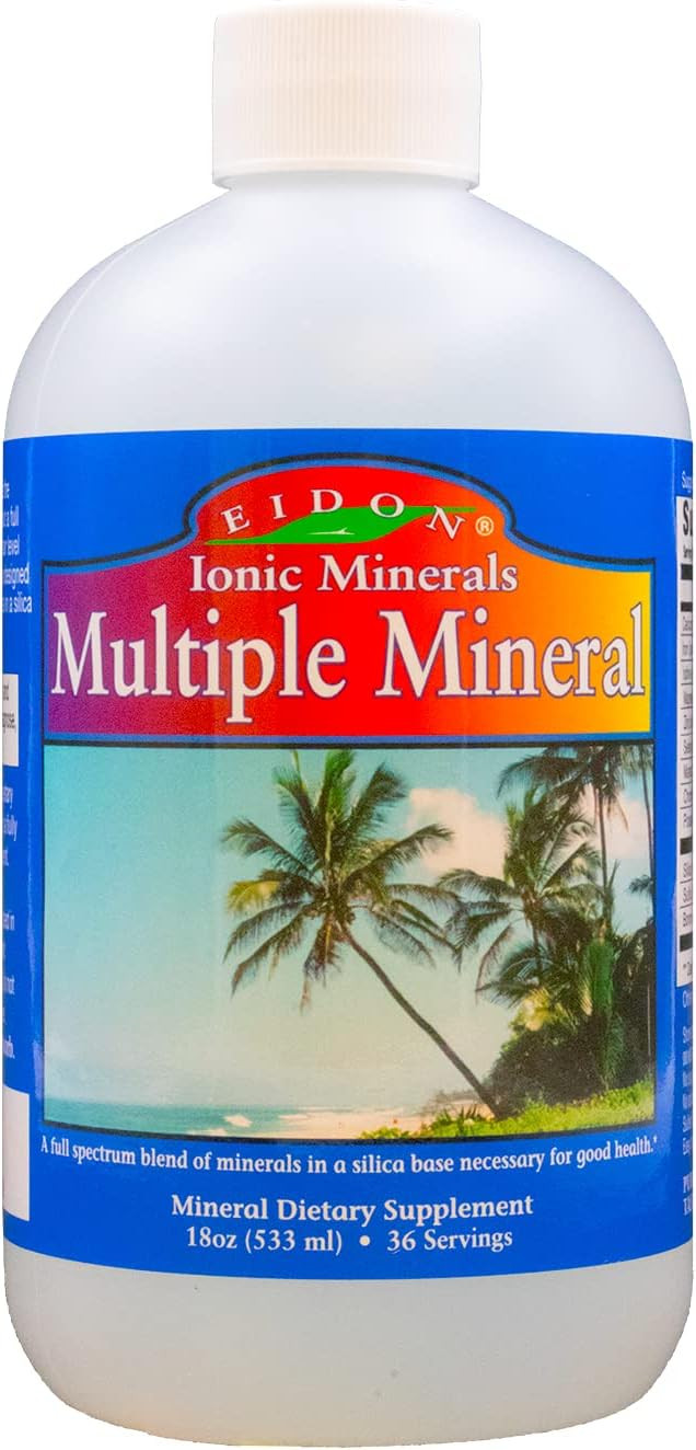 Eidon Ionic Minerals Multiple Minerals Supplement - Ionic Trace Mineral Drops For Water, Natural Liquid Vitamins To Support Heart Health And Hydration, No Additives Or Preservatives - 18 Oz