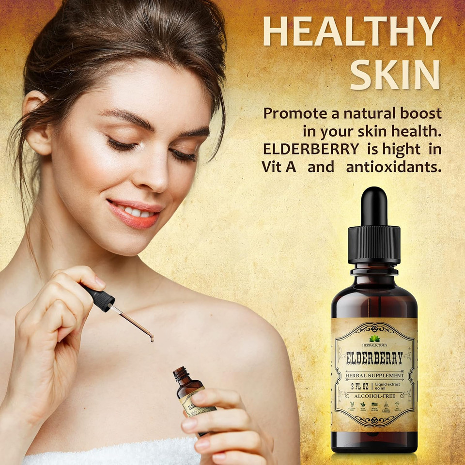 Elderberry Capsules  Natural Black Elderberry Herbal Supplement  Immune Boosters For Adults, Digestive Support, Antioxidants & Vitamin C  Fiber-Rich, Non-Gmo  100 Capsules For Men & Women