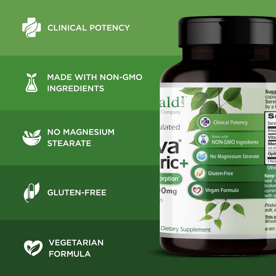 Emerald Labs Meriva Turmeric Plus - Meriva Turmeric, Pureway-C Vitamin C & Optimsm - Supports Joint Health & Immune Response - 60 Vegetable Capsules (Up To 60-Day Supply)