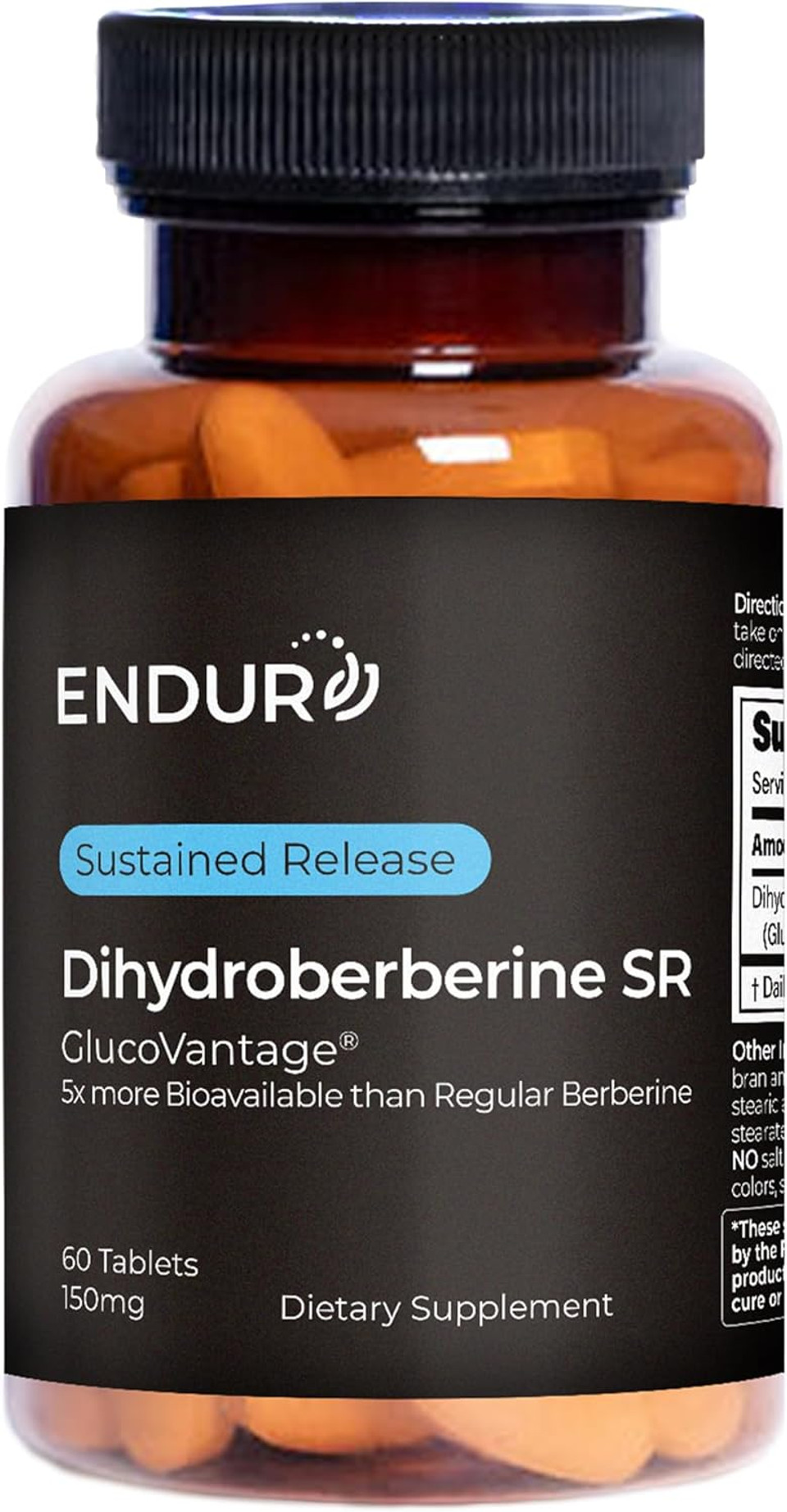 Endur Dihydroberberine Sr, Supports Blood Sugar Health & Metabolism, Great For Weight Management Support, Gluten Free, 150Mg (60 Tablets)