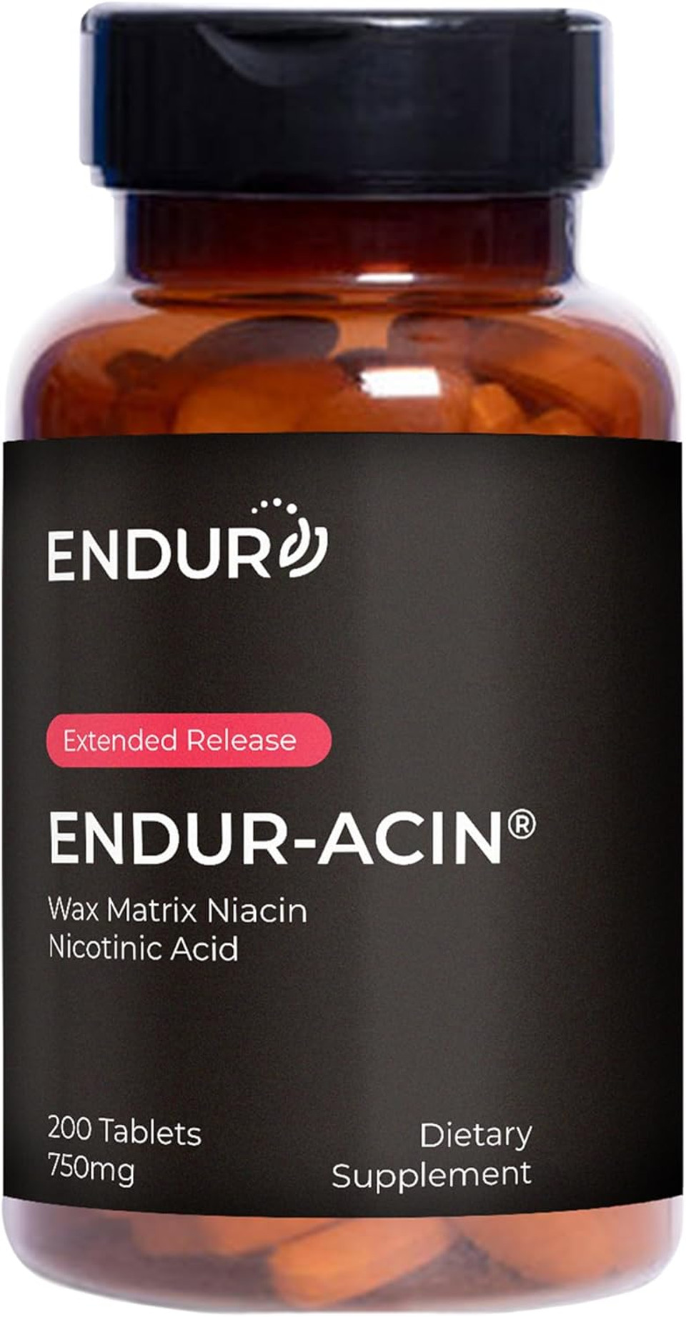Enduracin - Extended Release Niacin For Optimal Absorption & Low-Flush Vitamin B3 Niacin, Non-Gmo, Vegan, Gluten Free Niacin 750Mg, 200 Tablets