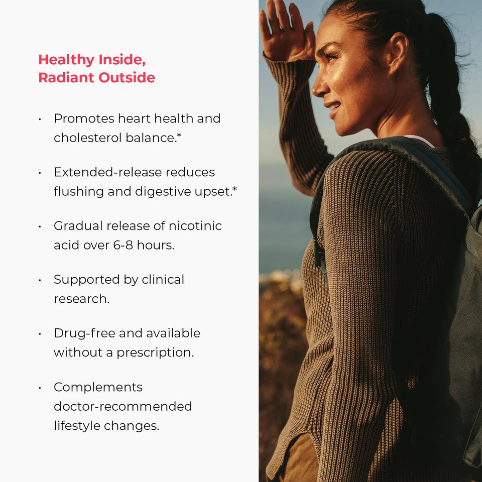 Endur-Acin, Extended Release Niacin For Optimal Absorption & Low-Flush Vitamin B3 Niacin 500Mg, Premium Niacin Supplement Made In Usa, 200 Tablets