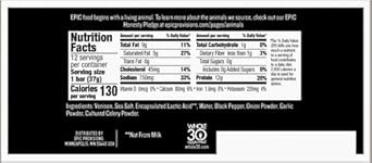 Epic Bars, Beef Jalapeno Bar, Keto And Paleo Friendly, Whole30 Approved, Gluten Free, 12 Count, 15.6 Oz