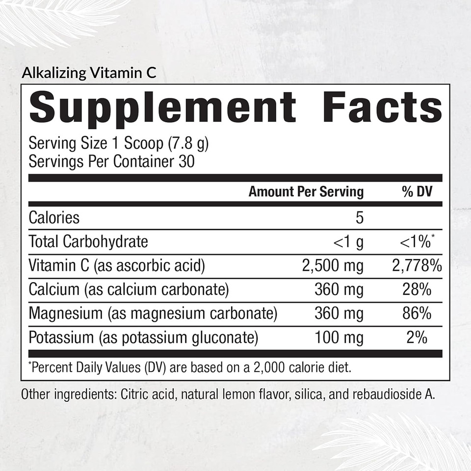 Equilife - Alkalizing Vitamin C, Immune Support Supplement, Potassium Magnesium Supplement, Rich In Calcium, May Help Boost Energy, Promotes Natural Moisture In Skin, Powdered,Easy-To-Use (8.3 Oz)