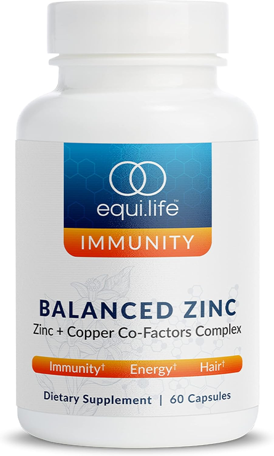 Equilife Balanced Zinc, 15 Mg Zinc & Copper Co-Factor Complex Supplement With Vitamin C & Vitamin B6 For Daily Immunity And Wellness Support, Gluten Free, Vegan, Non Gmo, 60 Capsules