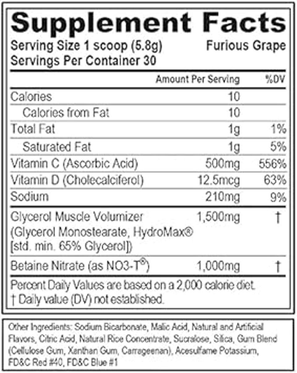 Evl Pumpmode Nitric Oxide Supplement - Nitric Oxide Booster Pump Pre Workout Powder With Glycerol And Betaine For Muscle Recovery Growth And Endurance - Stim Free Pre Workout Drink (Furious Grape)