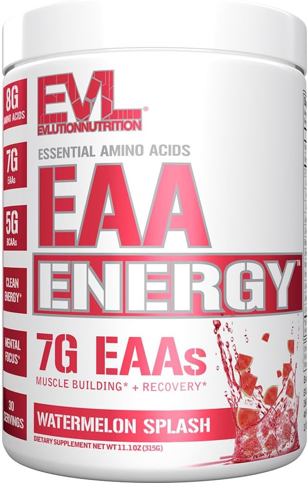 Evlution Nutrition Eaa Energy - Pre & Post Workout Powder - Muscle Building & Recovery Supplement - 7G Essential Amino Acids + 5G Bcaas - Clean Energy - With Caffeine - 30 Servings - Fruit Punch