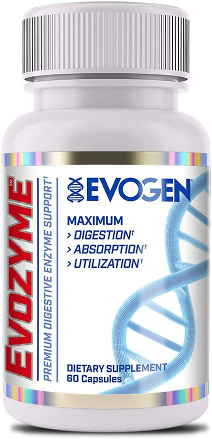 Evogen Evozyme - Premium Digestive Enzymes For Women & Men | Enzymes For Digestion With Absorption & Nutrient Utilization Support | 60 Capsules
