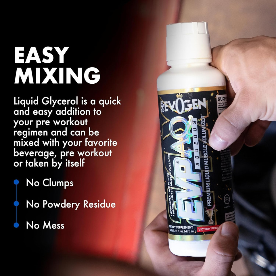 Evogen Evp Aq - Liquid Glycerol Muscle Volumizer | Pre Workout For Pumps, Vascularity, & Hydration | Premium Preworkout For Men & Women | Tropic Thunder | 16 Fl Oz