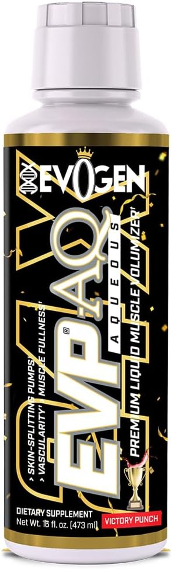 Evogen Evp Aq - Liquid Glycerol Muscle Volumizer | Pre Workout For Pumps, Vascularity, & Hydration | Premium Preworkout For Men & Women | Victory Punch | 16 Fl Oz