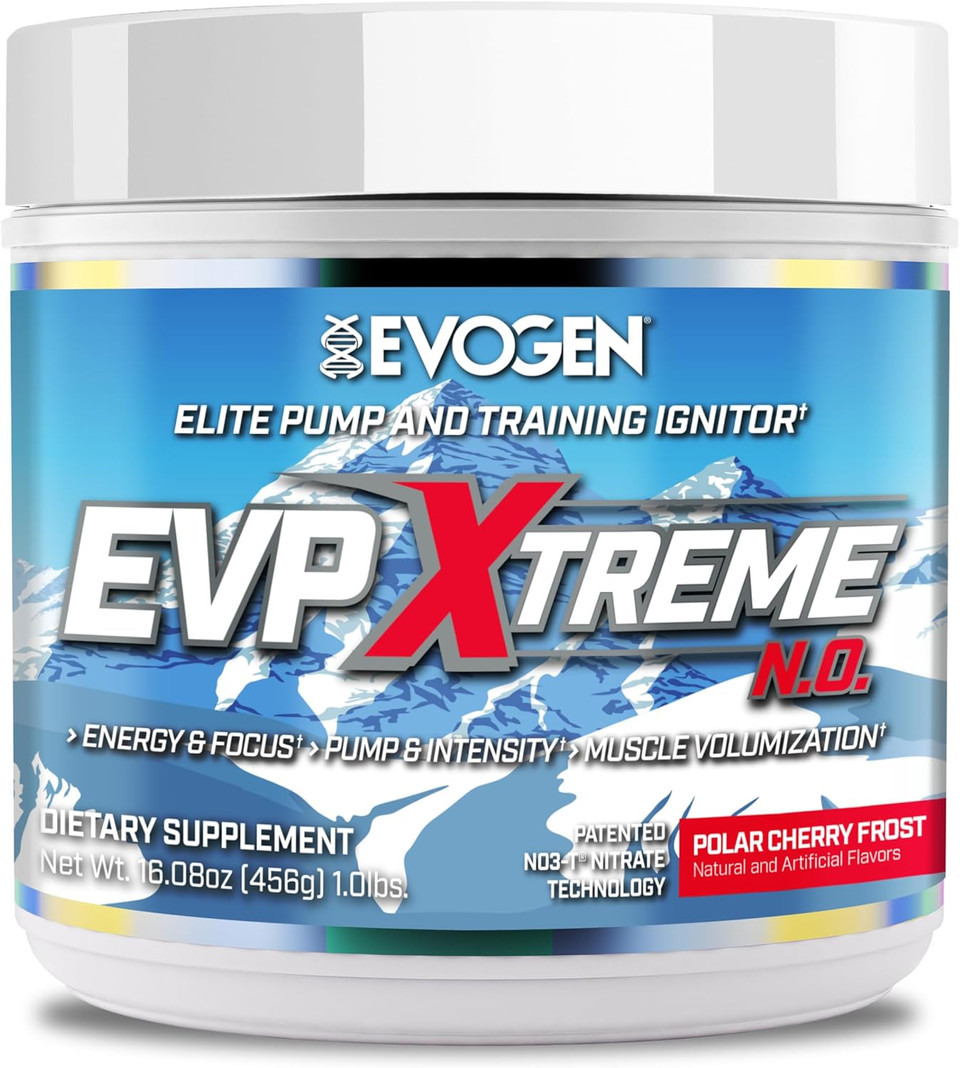 Evogen Evp Xtreme No - Pre Workout Powder For Men & Women | Sugar Free Preworkout With Beta Alanine, Creatine, And Caffeine For Energy & Pump | Polar Cherry Frost | 40 Servings