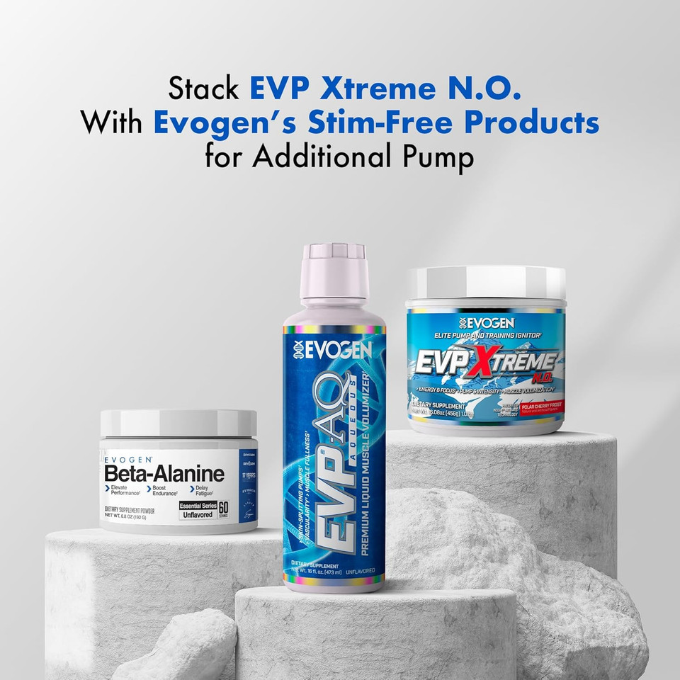 Evogen Evp Xtreme No - Pre Workout Powder For Men & Women | Sugar Free Preworkout With Beta Alanine, Creatine, And Caffeine For Energy & Pump | Polar Cherry Frost | 40 Servings
