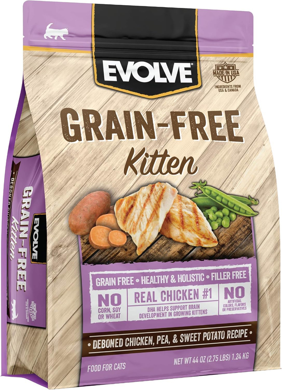 Evolve Grain Free Chicken, Pea And Sweet Potato Recipe For Kittens, 2.75Lb