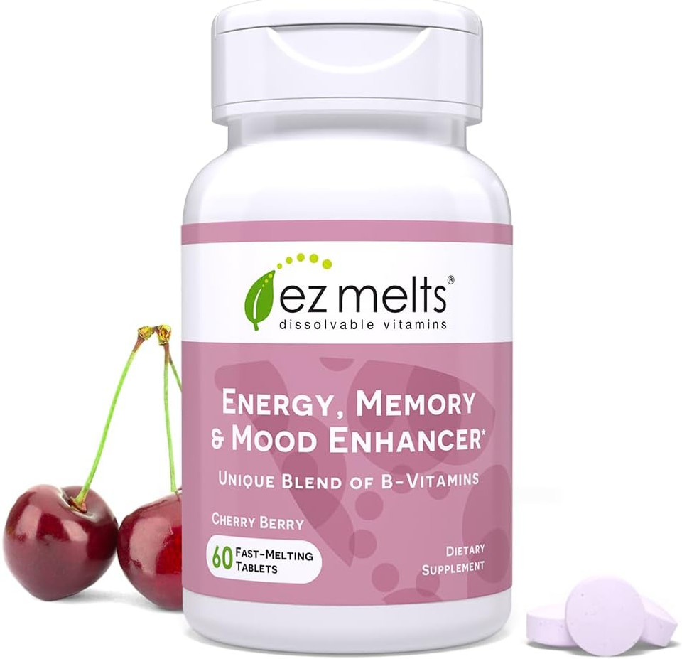 Ez Melts Dissolvable Energy, Memory And Mood Enhancer, Blend Of B-Vitamins, Sugar-Free, 2-Month Supply