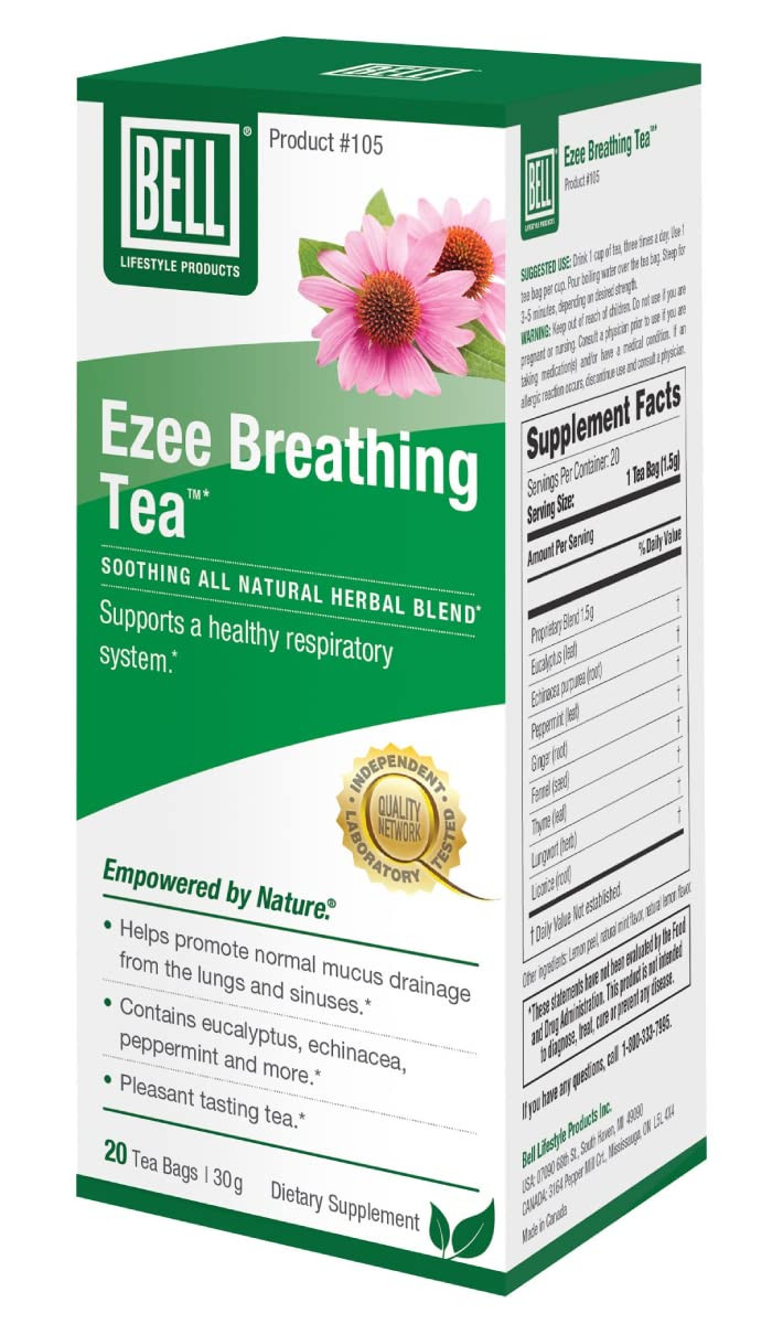 Ezee Breathing Tea By Bell Lifestyle Products | An All Natural Herbal Blend Masterfully Developed To Support The Respiratory System