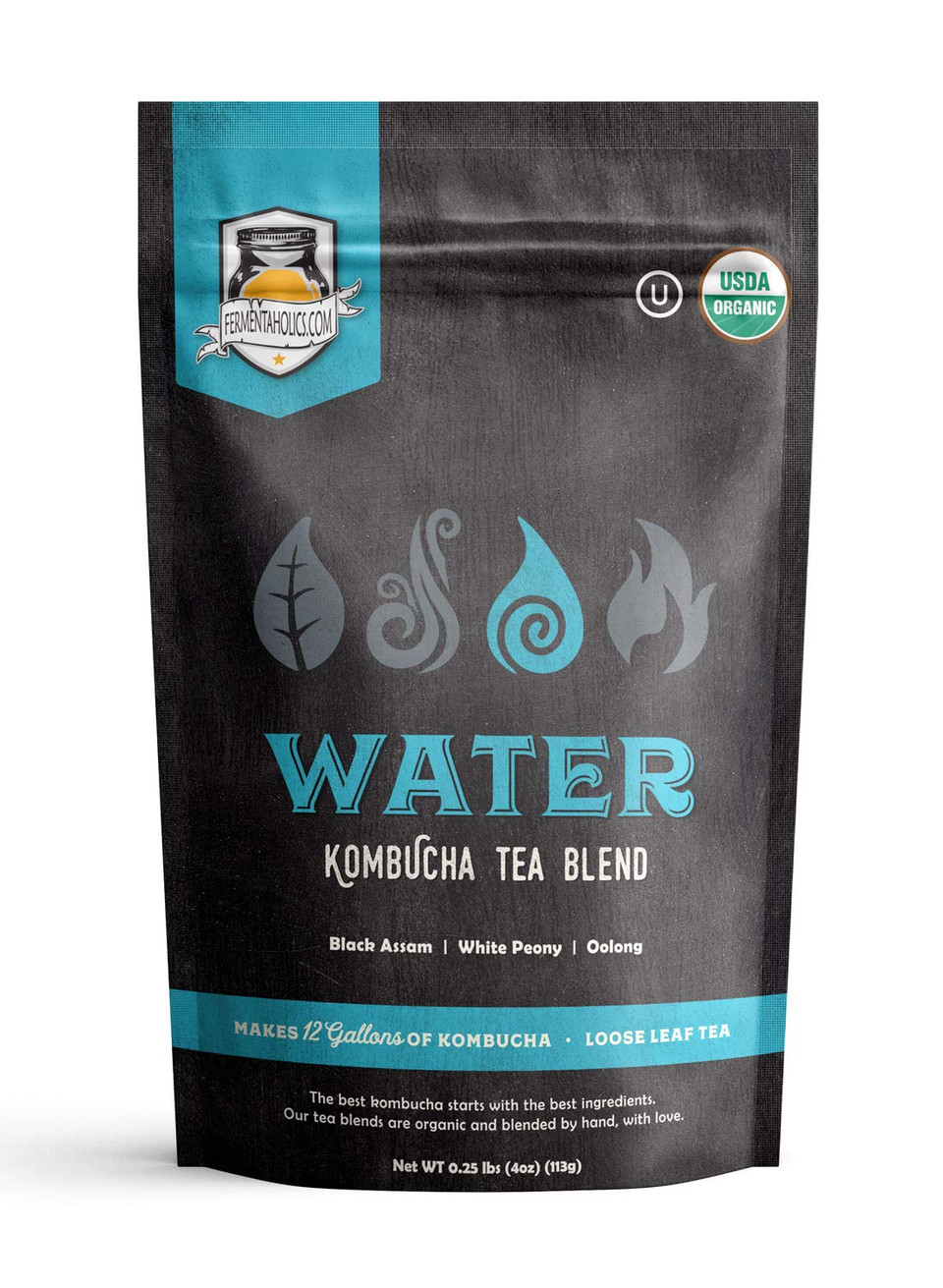 Fermentaholics - Element Kombucha Tea Blends | Usda Certified Organic Kombucha Tea Blend | Kosher Certified (Water Blend)