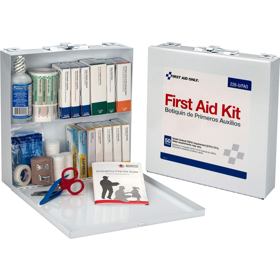 First Aid Only 226-U Osha Compliant First Aid Kit, 50-Person Emergency First Aid Kit For Business, Home, Car, And Worksites With Color-Coded Unitized Boxes Of First Aid Supplies, 191 Pieces