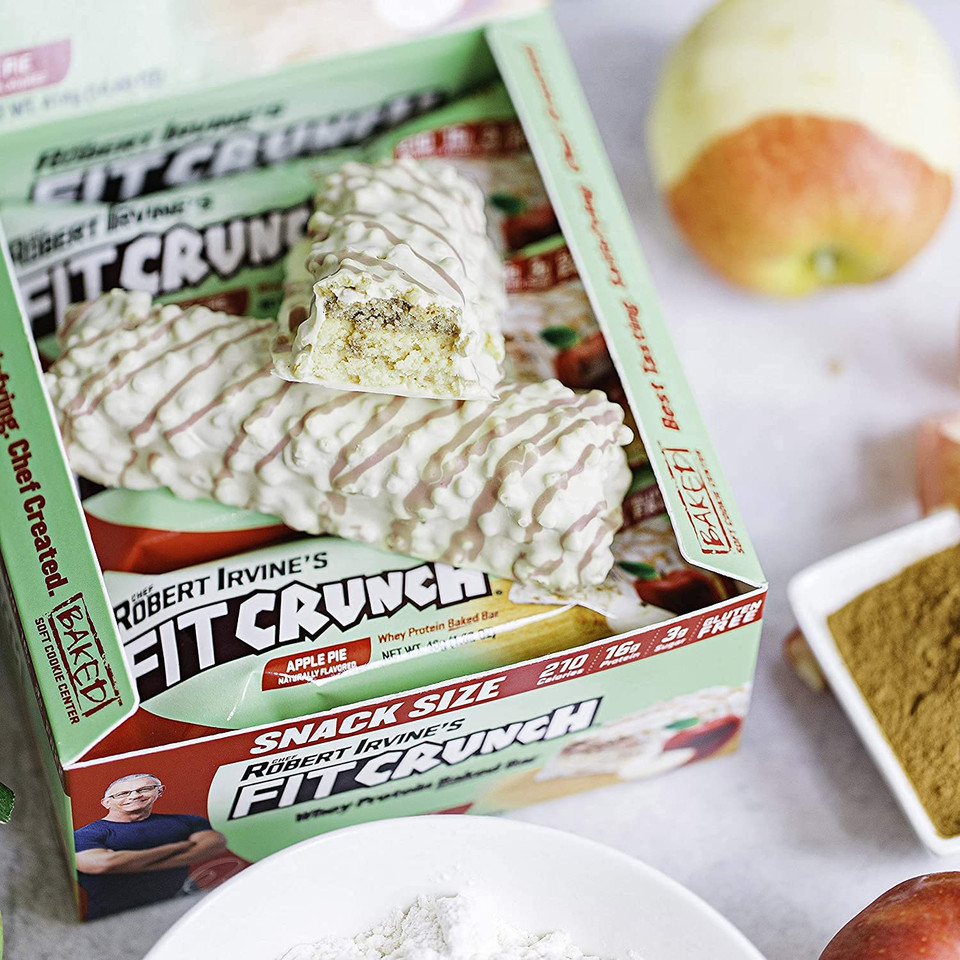 Fitcrunch Snack Size Protein Bars, 6-Layer Baked Bar, 4G Of Sugar, Gluten Free & Soft Cake Core (18 Bars, Chocolate Brownie)