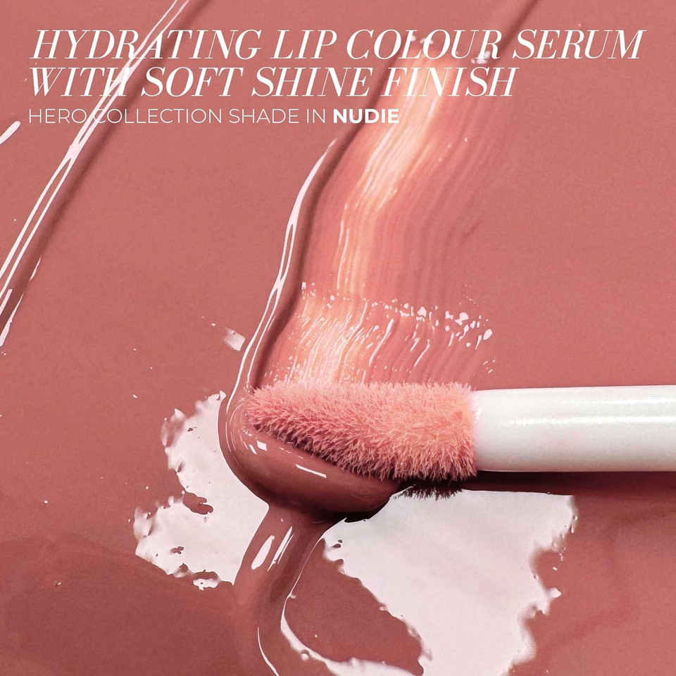 Fitglow Beauty Lip Colour Serum | Hydrating Lip Gloss | Plumping Anti-Aging Lip Treatment | Natural Shine With Pomegranate Sterols & Collagen | Buildable Color For Dry Chapped Lips | Beach Glow - 10G