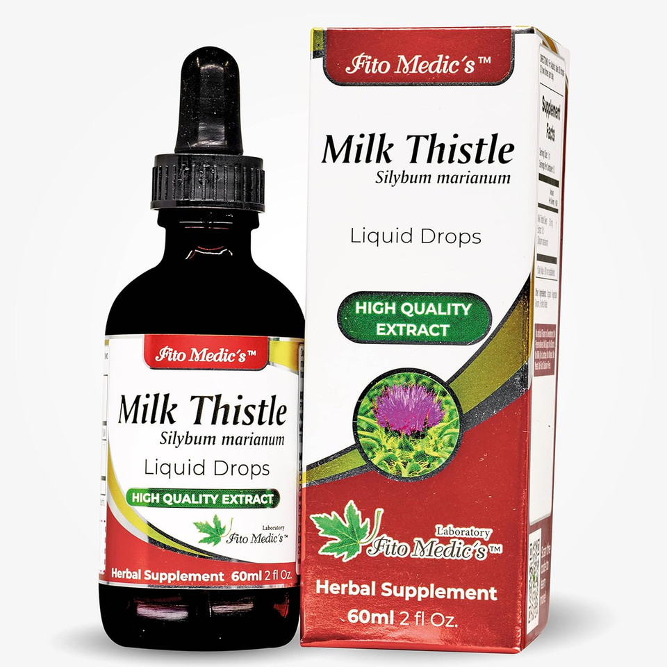 Fito Medic'S Lab - Milk Thistle Liquid, Liver Support - Pure - Milk Thistle Extract - Cardo Mariano  From - Milk Thistle Seed, Ultra High Absorption, Alcohol Free