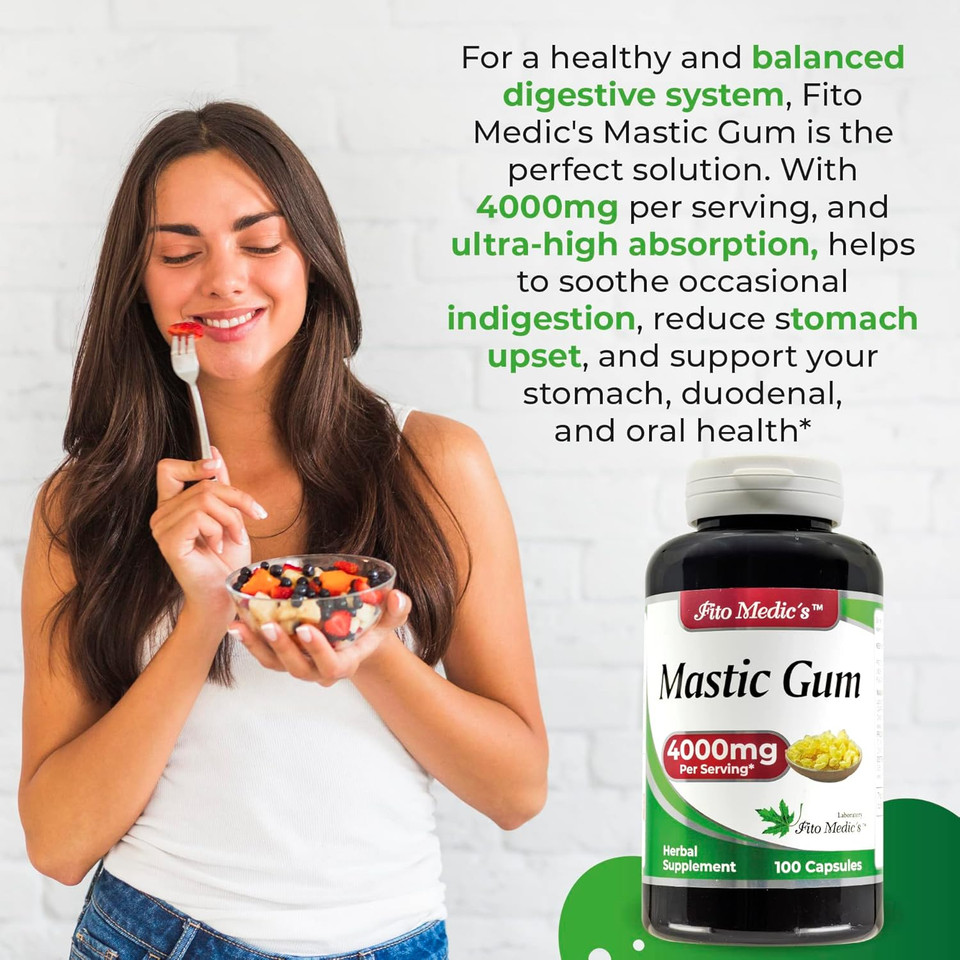 Fito Medic'S Labs - Mastic Gum  4000 Mg Per Serving- Supporting Stomach, Duodenal & Oral Health, Ultra High Absorption S