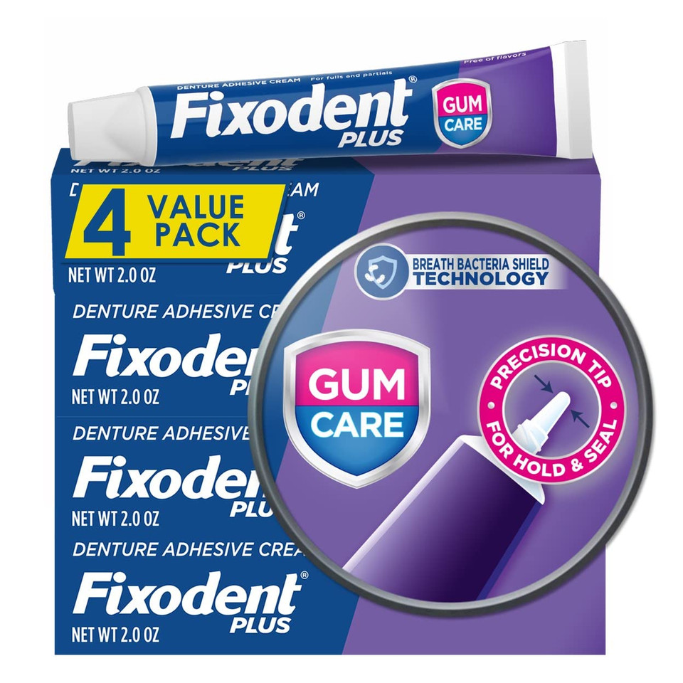 Fixodent Plus Denture Adhesive Cream 2 Oz